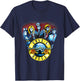 Guns N' Roses Official Skeletons & Bullets Small T-Shirt - T-Shirt | Navy