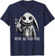 Alice in Wonderland - We're All Mad Here Rabbit Hatter Quote T-Shirt - T-Shirt | Navy