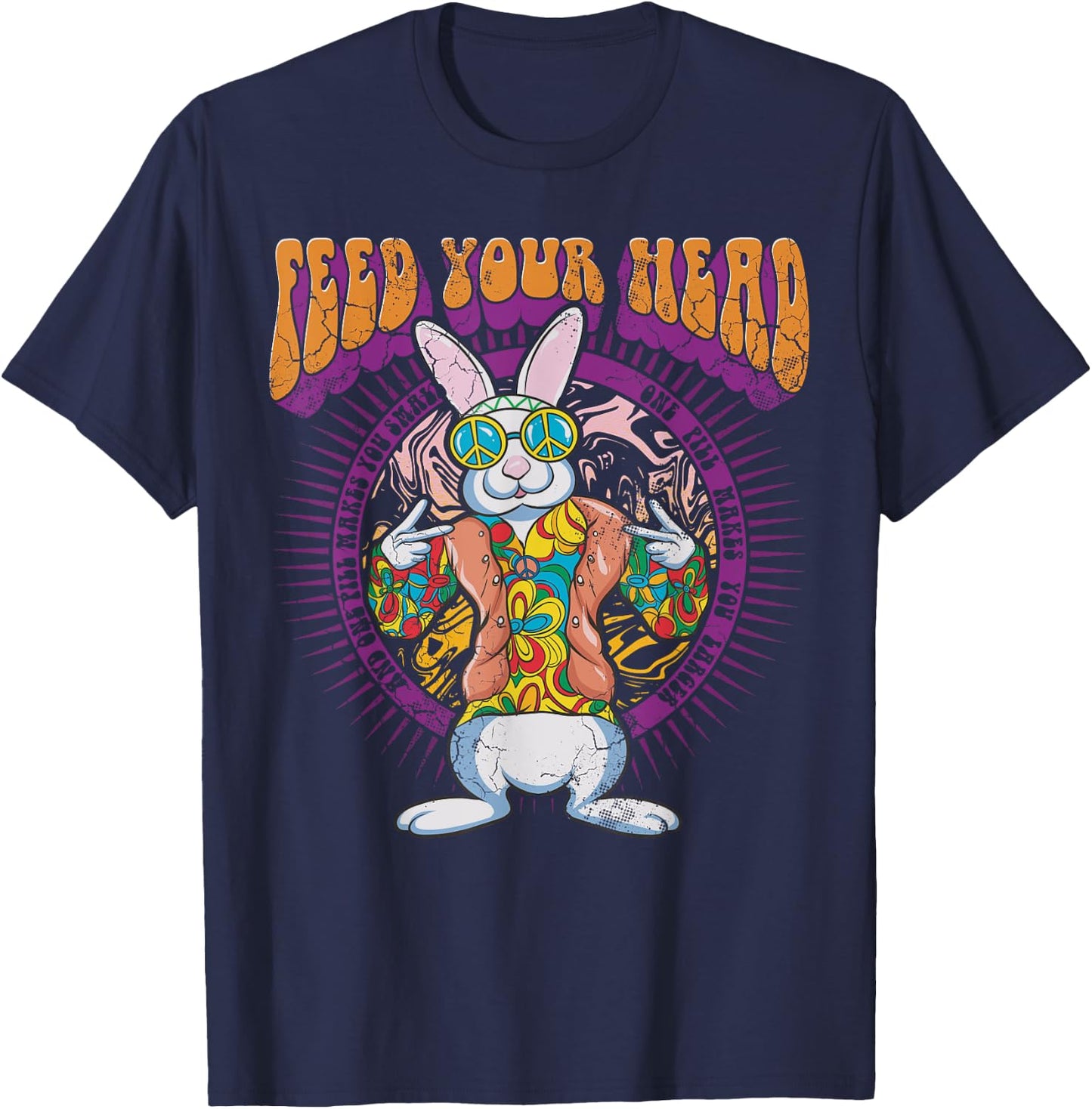 LyricVerse - WHITE RABBIT BY GRACE SLICK T-Shirt - T-Shirt | Navy