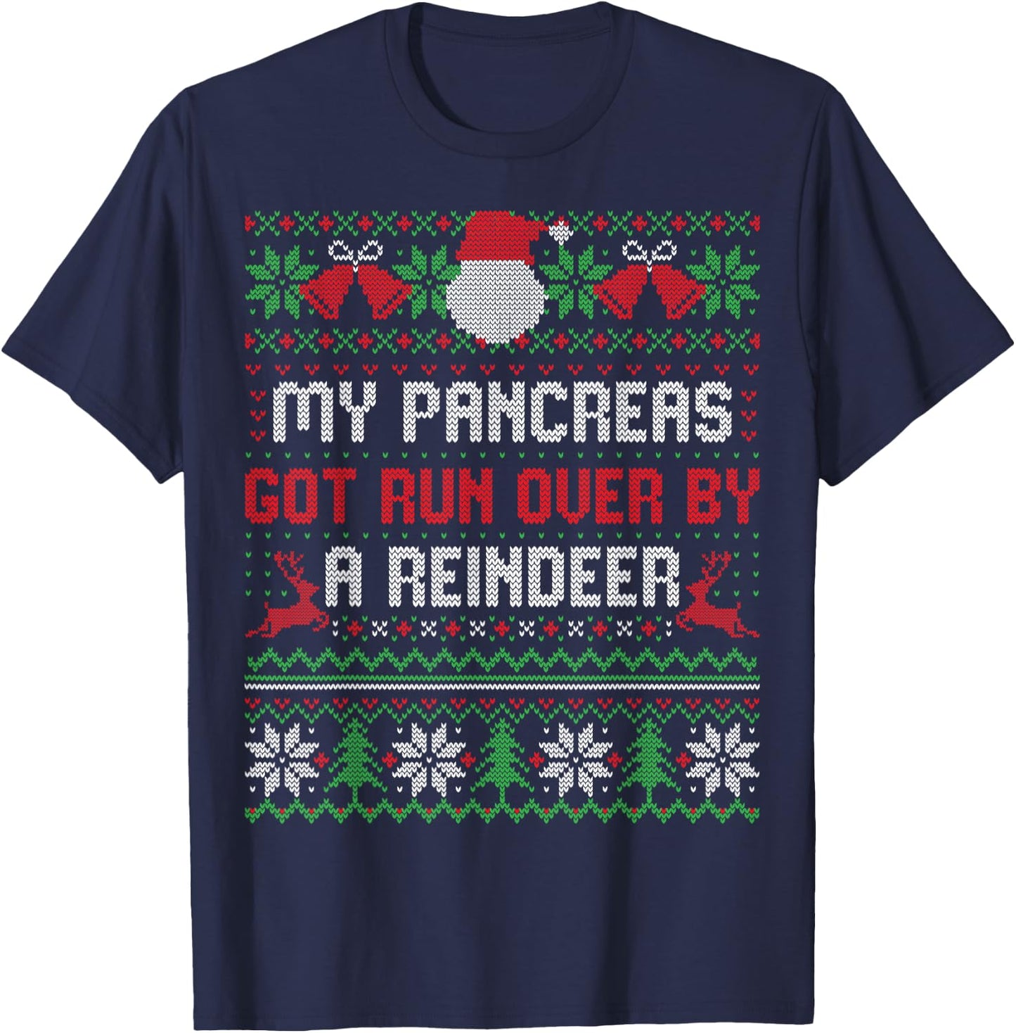 T1D Diabetic Type 1 Diabetes Awareness Christmas Men Women T-Shirt - T-Shirt | Navy