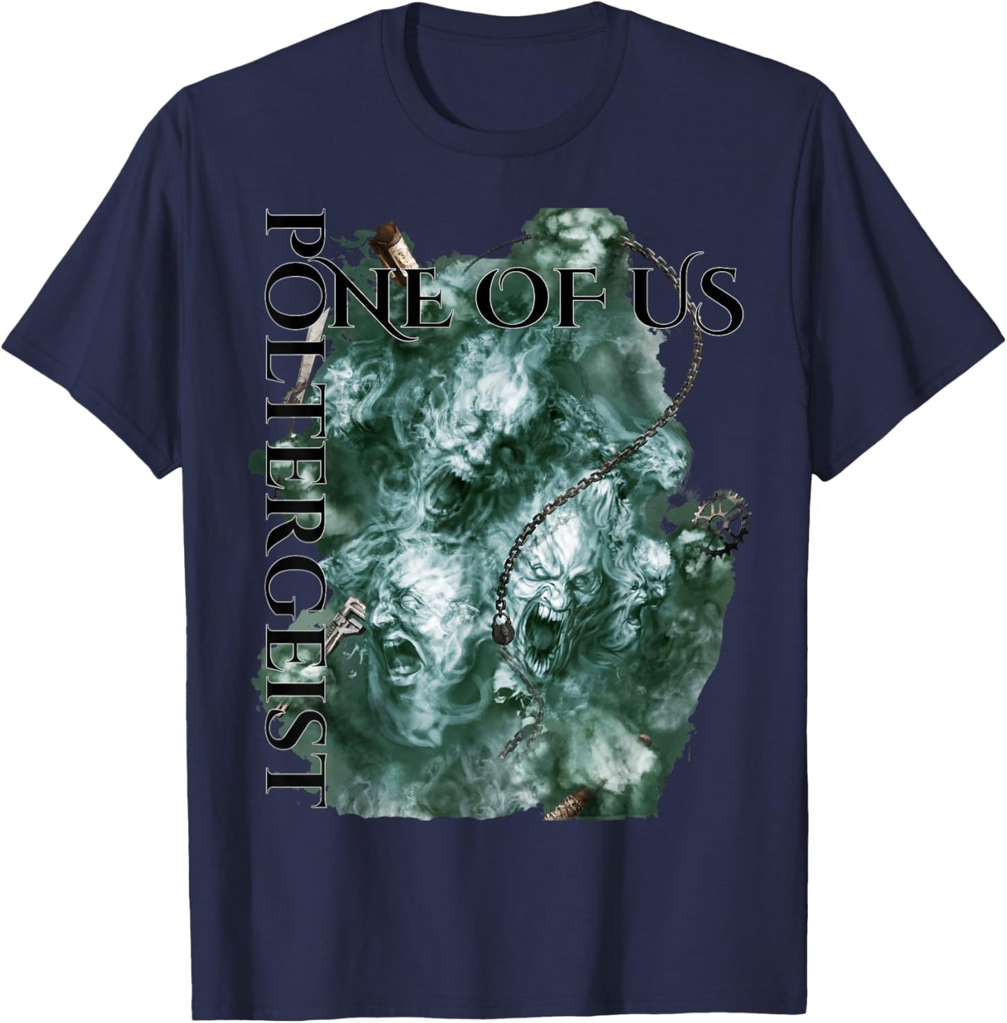 Poltergeist Ghost - Adults, Black, Small, Short Sleeve T-Shirt - T-Shirt | Navy