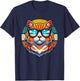 Funny Retro Vintage Tabby Cat Wearing Sunglasses Men Women Kids T-Shirt - T-Shirt | Navy