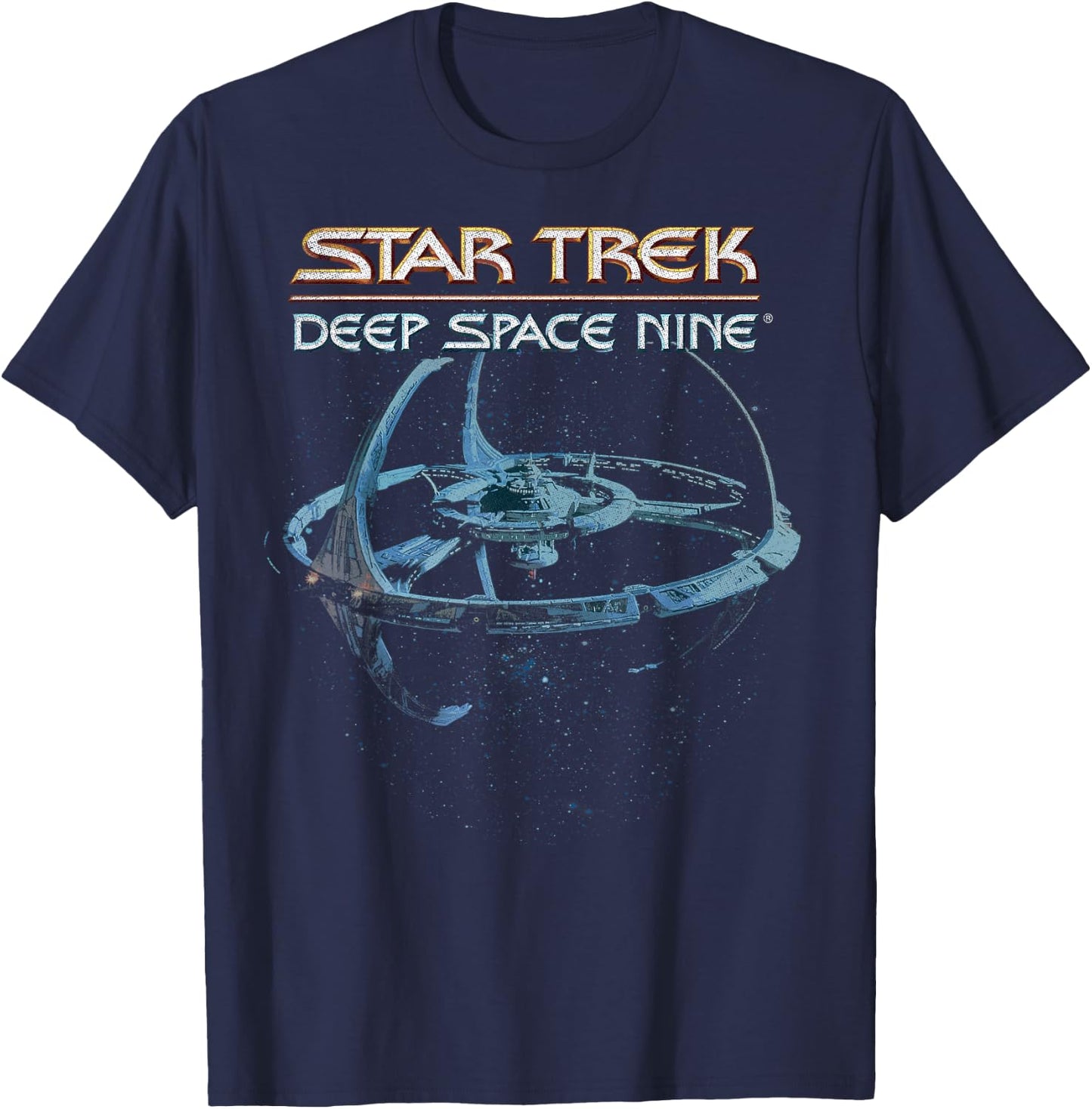 Star Trek: Deep Space Nine Space Station Logo Vintage T-Shirt - T-Shirt | Navy