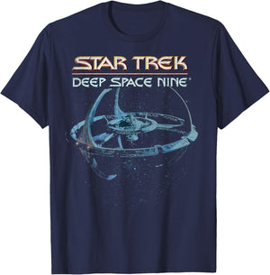 Star Trek: Deep Space Nine Space Station Logo Vintage T-Shirt - T-Shirt | Navy