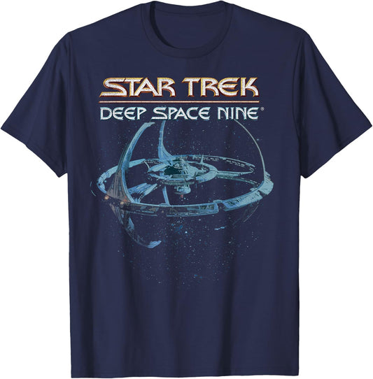 Star Trek: Deep Space Nine Space Station Logo Vintage T-Shirt - T-Shirt | Navy