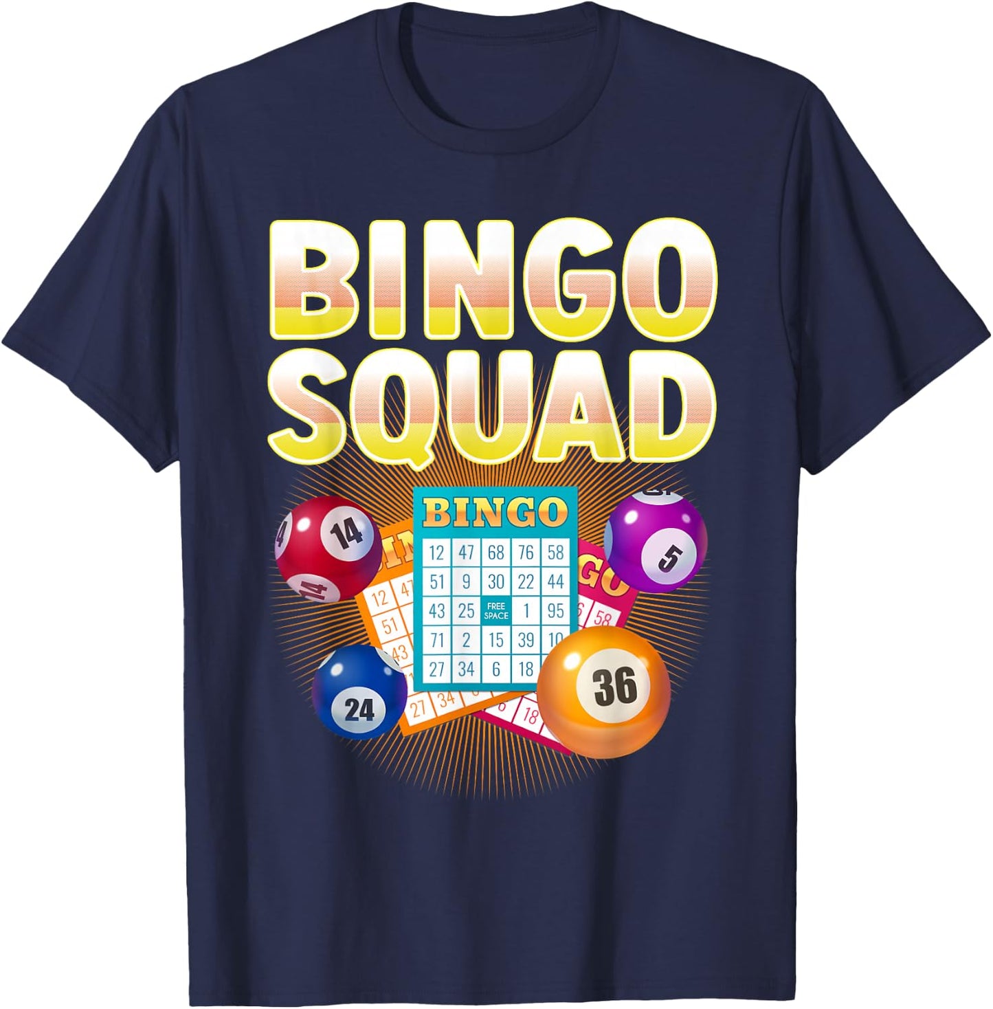 Funny Bingo Squad Art Women Bingo Lover Bingo Player T-Shirt - T-Shirt | Navy