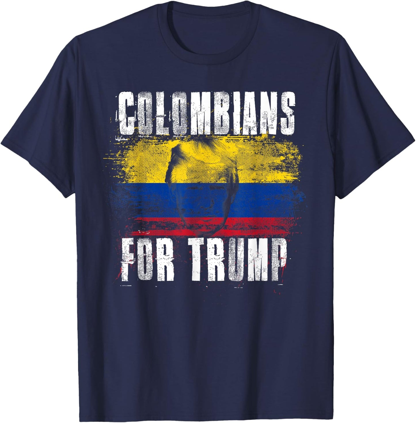 Colombians For Trump - American and Colombia Patriotic T-Shirt - T-Shirt | Navy