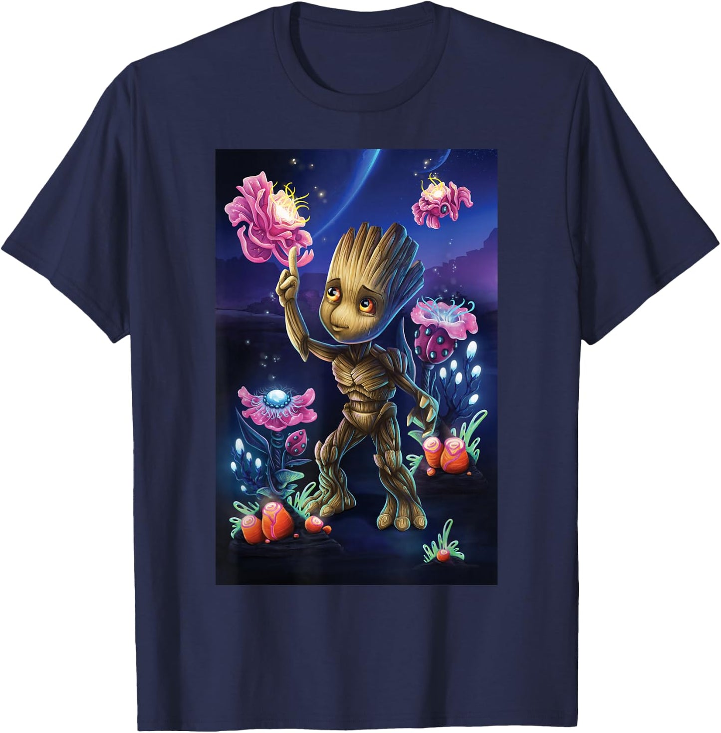Marvel Guardians of The Galaxy Groot Plants T-Shirt - T-Shirt | Navy