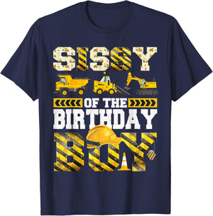 Sissy of The Birthday Boy Construction Truck Family T-Shirt - T-Shirt | Navy