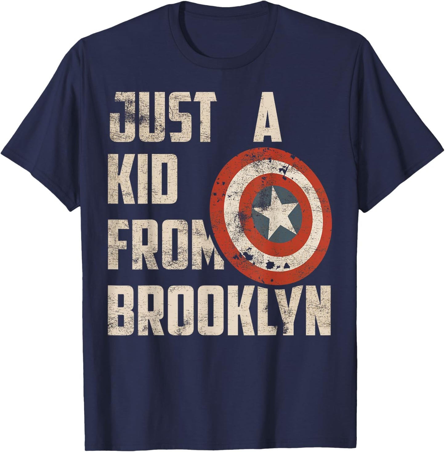 Marvel Captain America Just A Shield from Brooklyn T-Shirt - T-Shirt | Navy