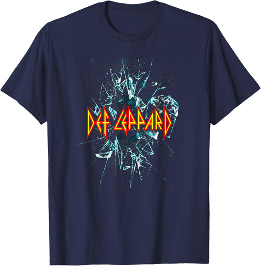 Def Leppard Classic Black Album - 100% Cotton, Adult Short Sleeve T-Shirt - T-Shirt | Navy