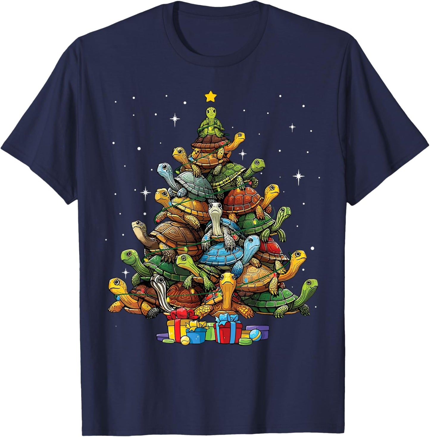 Christmas Tree Turtle T-Shirt - T-Shirt | Navy