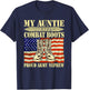 My Auntie Wears Combat Boots Military Proud Army Nephew Gift T-Shirt - T-Shirt | Navy