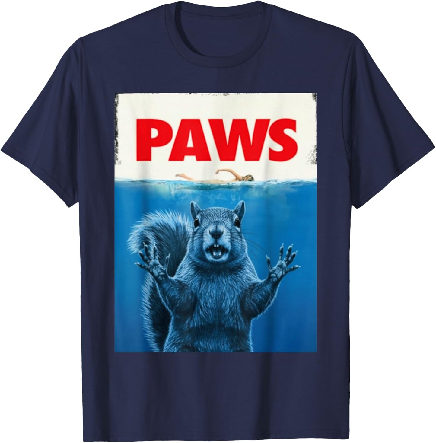 Paws Squirrel Shirts Funny Squirrel Gifts Women Kid T-Shirt - T-Shirt | Navy