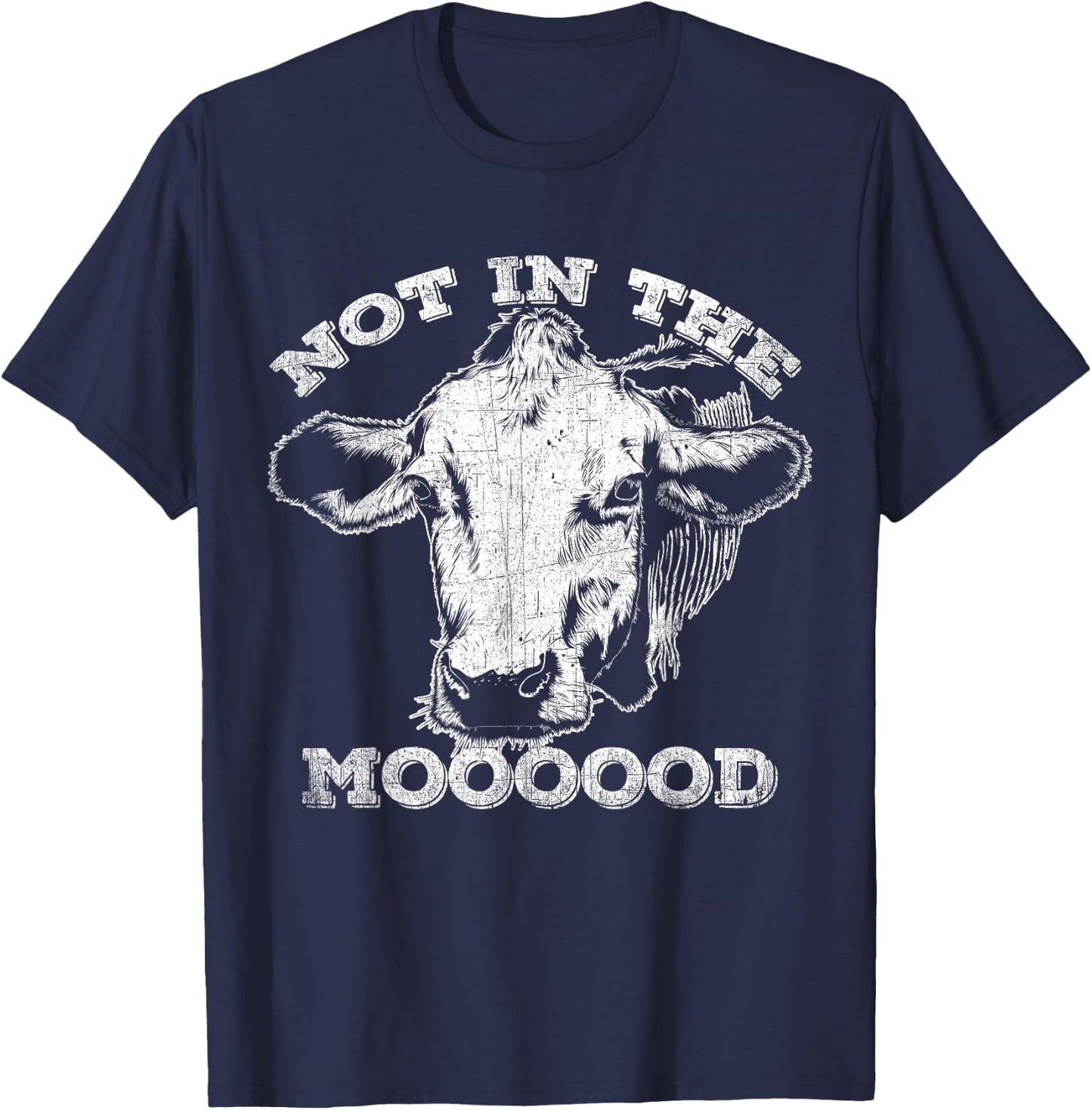 Not In The Mood Funny Cow T-Shirt - T-Shirt | Navy