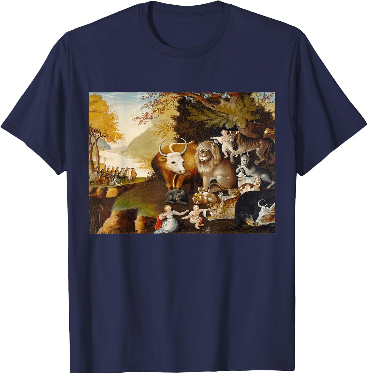 Edward Hicks's Peaceable Kingdom T-Shirt - T-Shirt | Navy