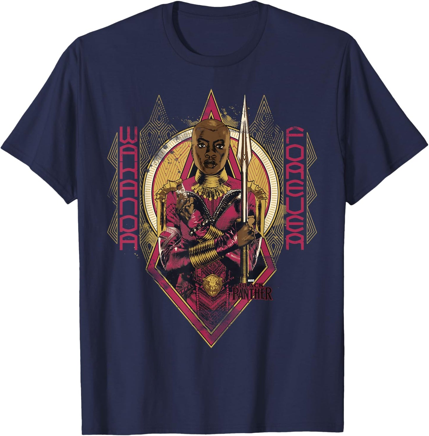 Marvel Black Panther Wakanda Forever Okoye Rises T-Shirt - T-Shirt | Navy