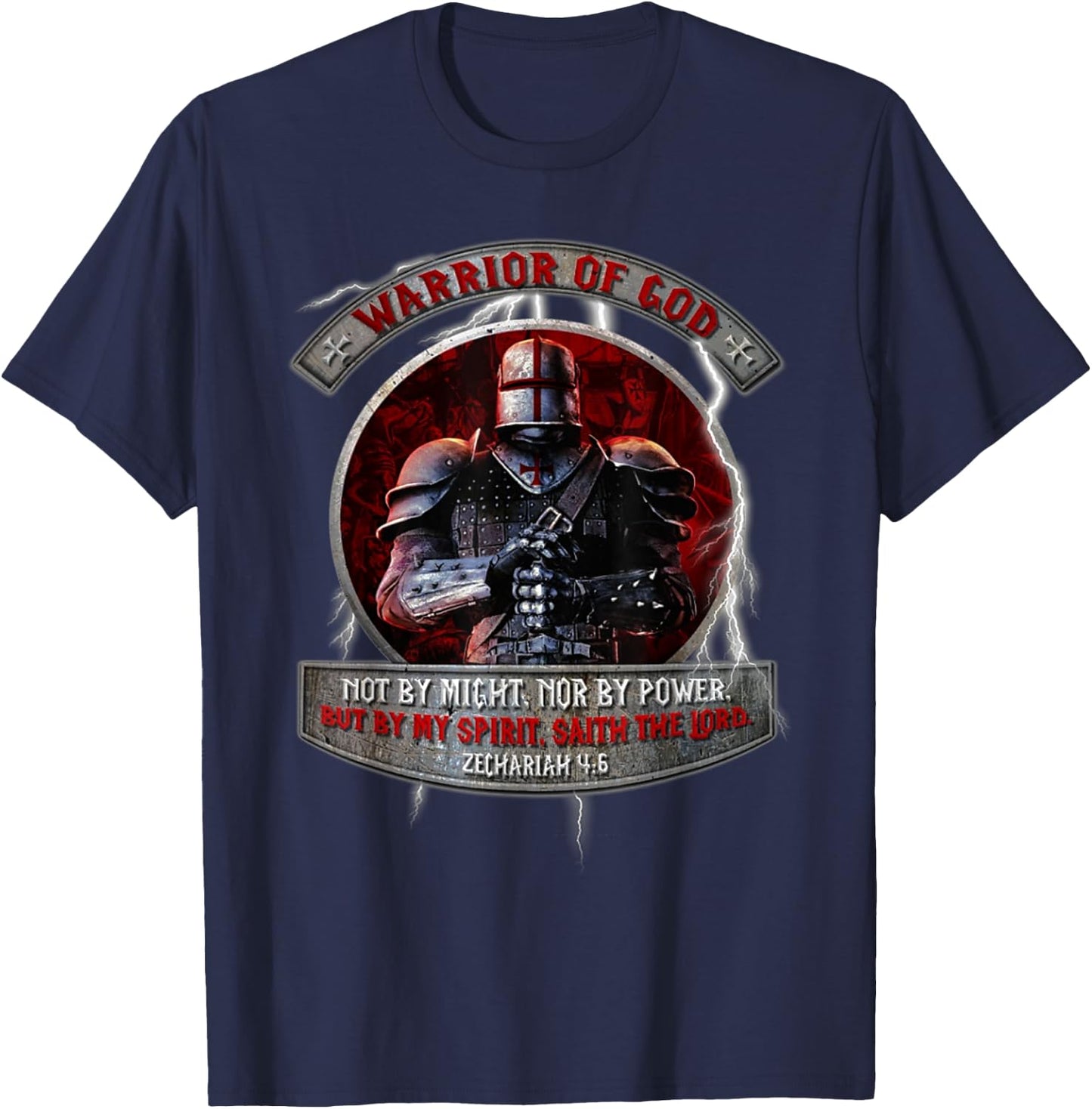 Warrior Of God not by might nor by power but by my spirit T-Shirt - T-Shirt | Navy