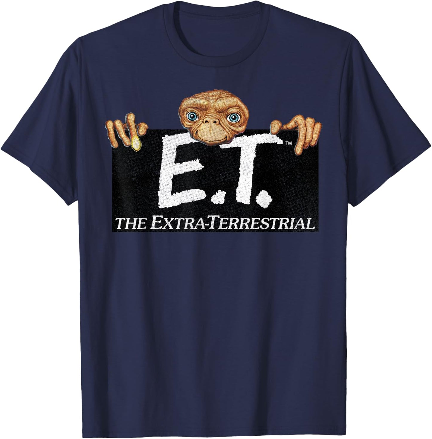 E.T. Terrestrial Hanging On A Movie Logo Graphic T-Shirt - T-Shirt | Navy