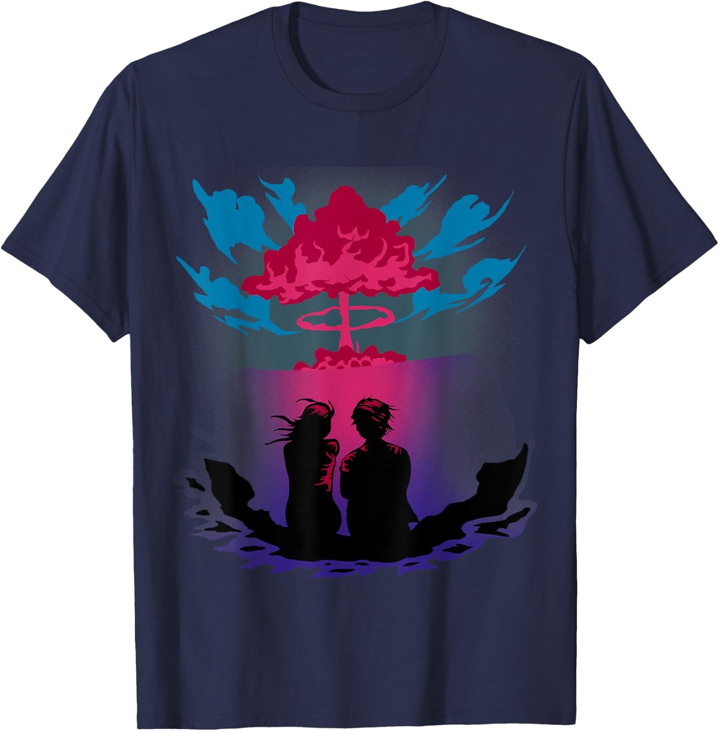 Nuke Atom Bomb Atomic Love Couple Fallout Hydrogen Gift T-Shirt - T-Shirt | Navy