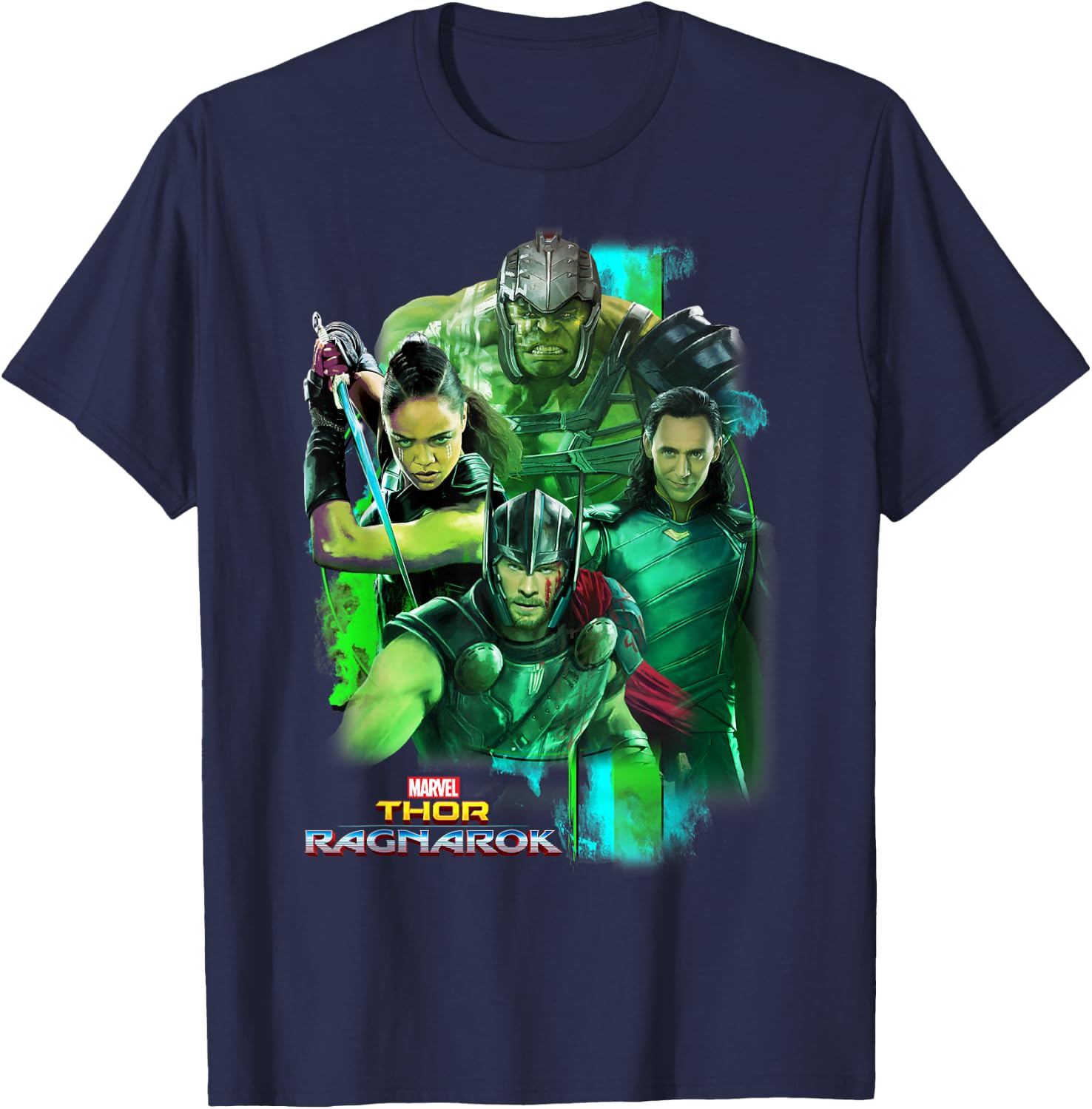 Marvel Thor Ragnarok Loki Hulk Valkyrie Team Graphic T-Shirt - T-Shirt | Navy
