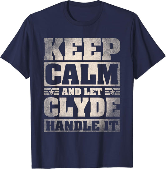 Clyde Name Shirt Personalized Clyde First Name T-Shirt - T-Shirt | Navy