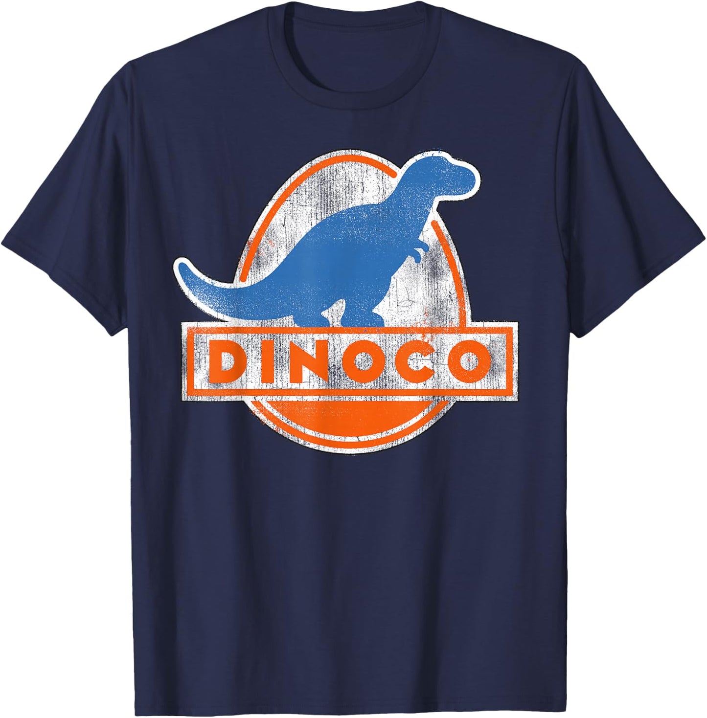 Disney Pixar Cars Iconic DINOCO Distressed Dinosaur Logo T-Shirt - T-Shirt | Navy
