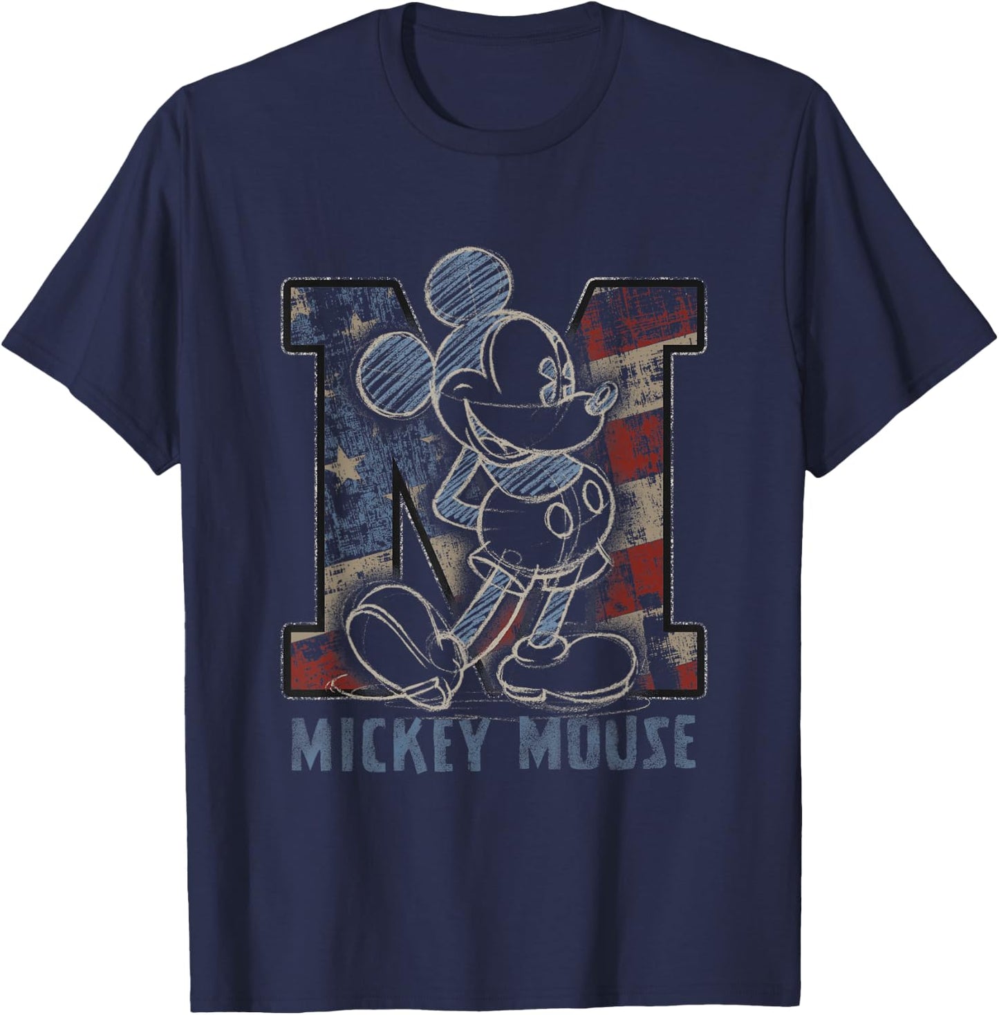 Disney Americana Mickey Sketch T-Shirt - T-Shirt | Navy