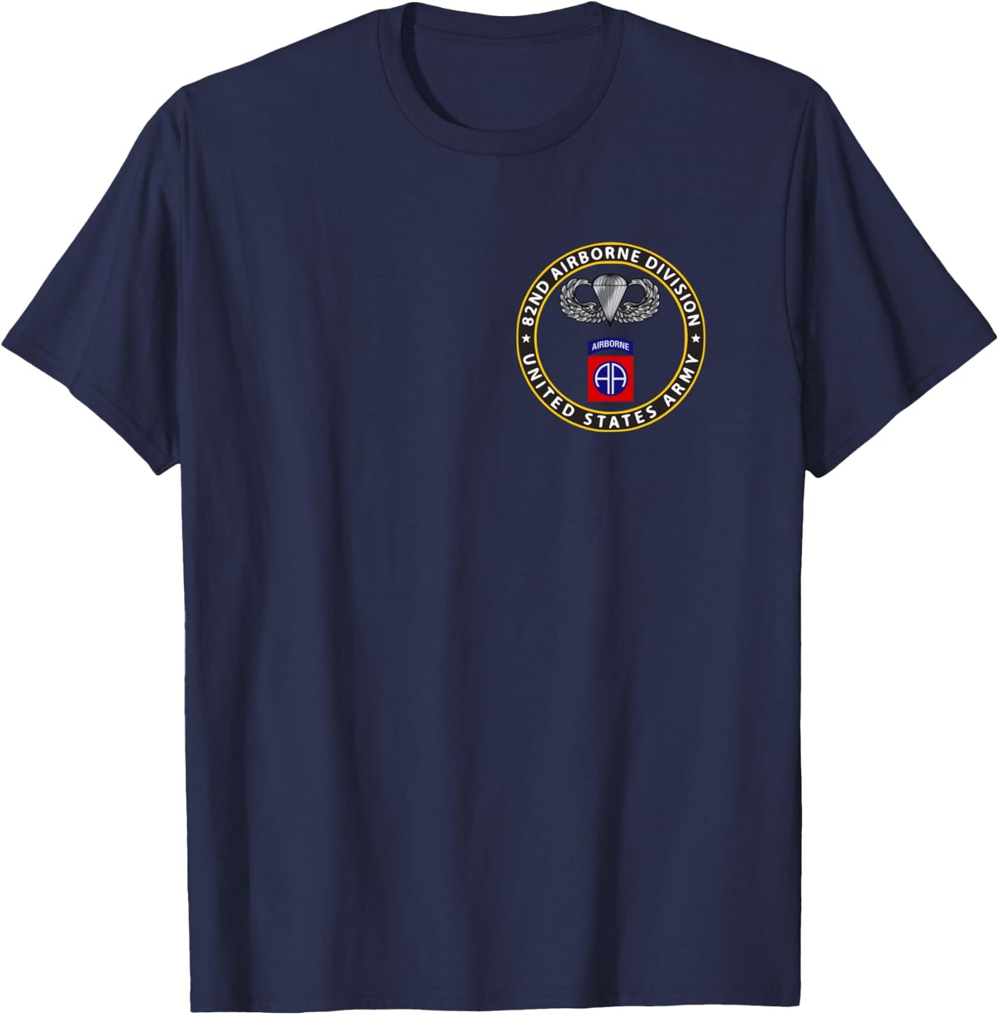 82nd Airborne Division - Parachutist Wings Circ T-Shirt - T-Shirt | Navy