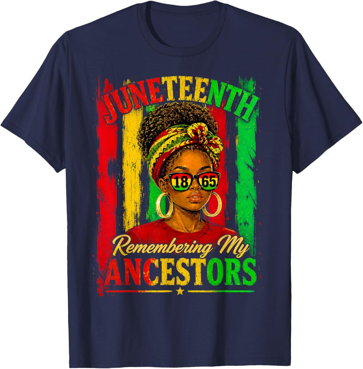 Juneteenth Remembering My Ancestors Gift Women T-Shirt - T-Shirt | Navy