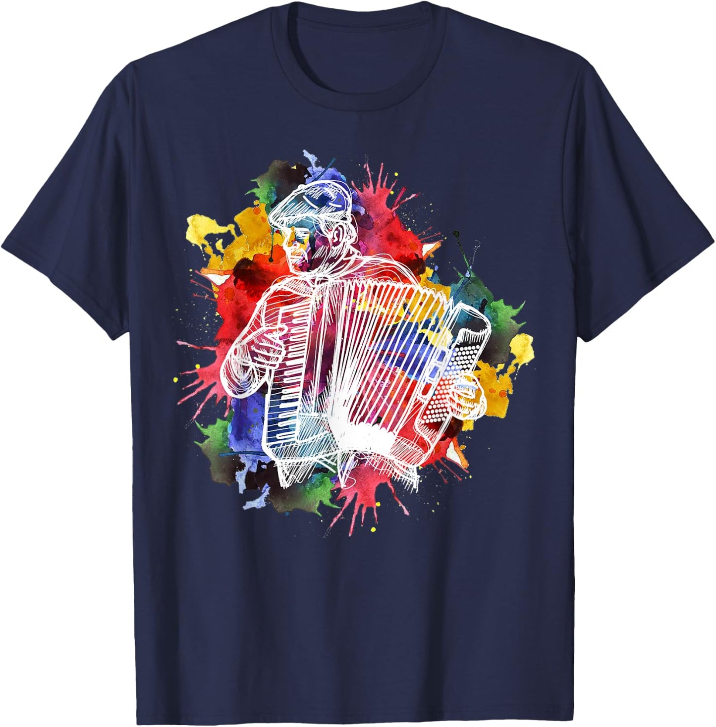 Accordion Player Musician Gift T-Shirt - T-Shirt | Navy