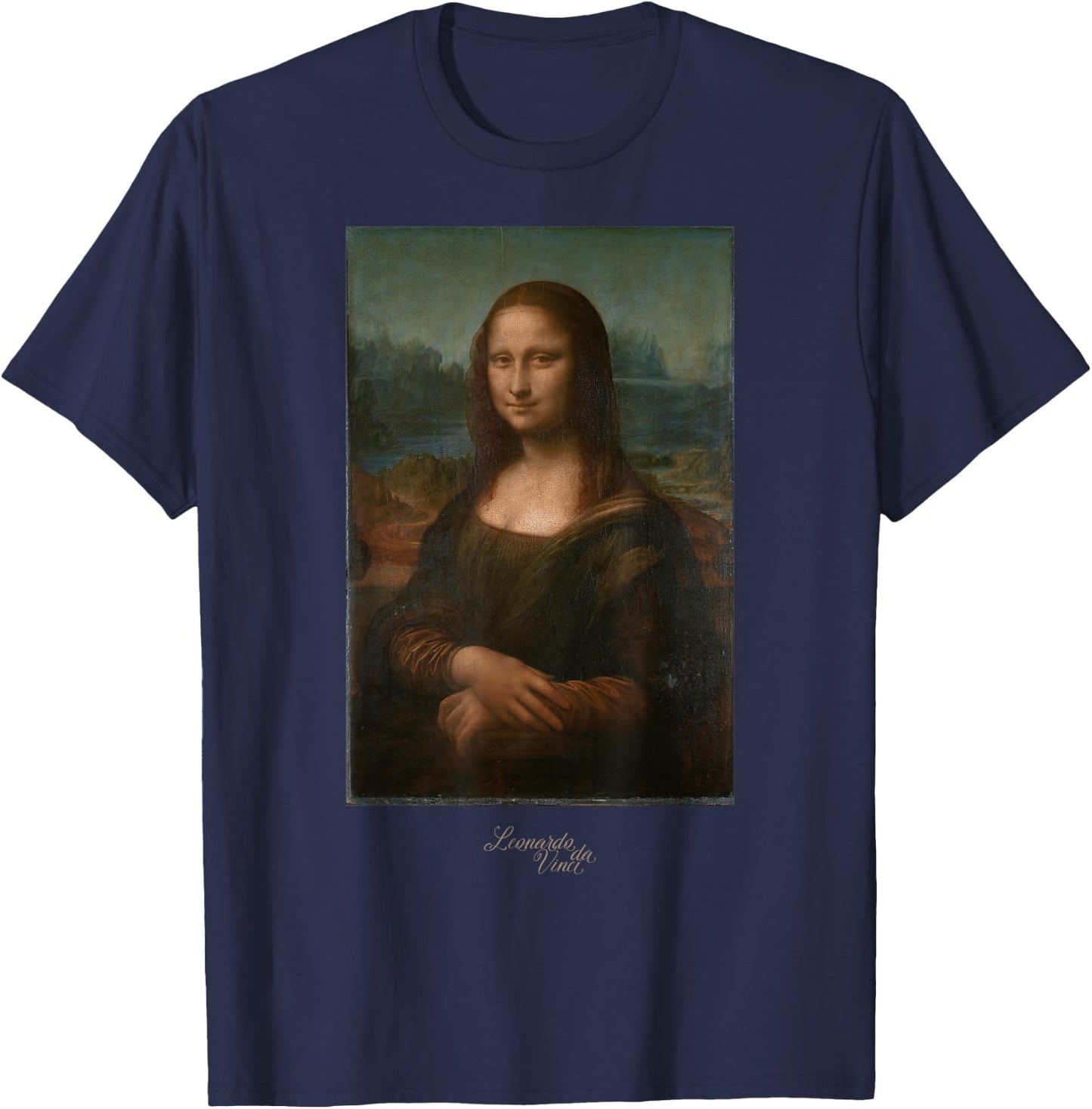 Leonardo da Vinci Mona Lisa Painting Art Teacher Gift Outfit T-Shirt - T-Shirt | Navy