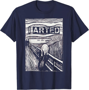 I Arted Artist Art Teacher Funny Painter Gift The Scream T-Shirt - T-Shirt | Navy