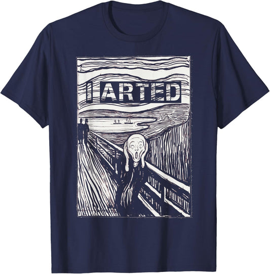 I Arted Artist Art Teacher Funny Painter Gift The Scream T-Shirt - T-Shirt | Navy