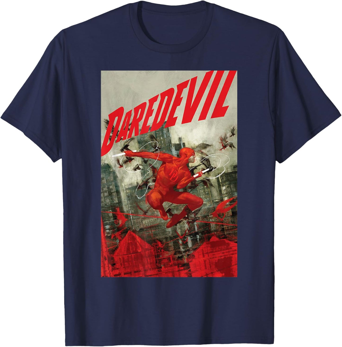 Marvel Comixology Daredevil Know Fear Comic Book Cover Small T-Shirt - T-Shirt | Navy