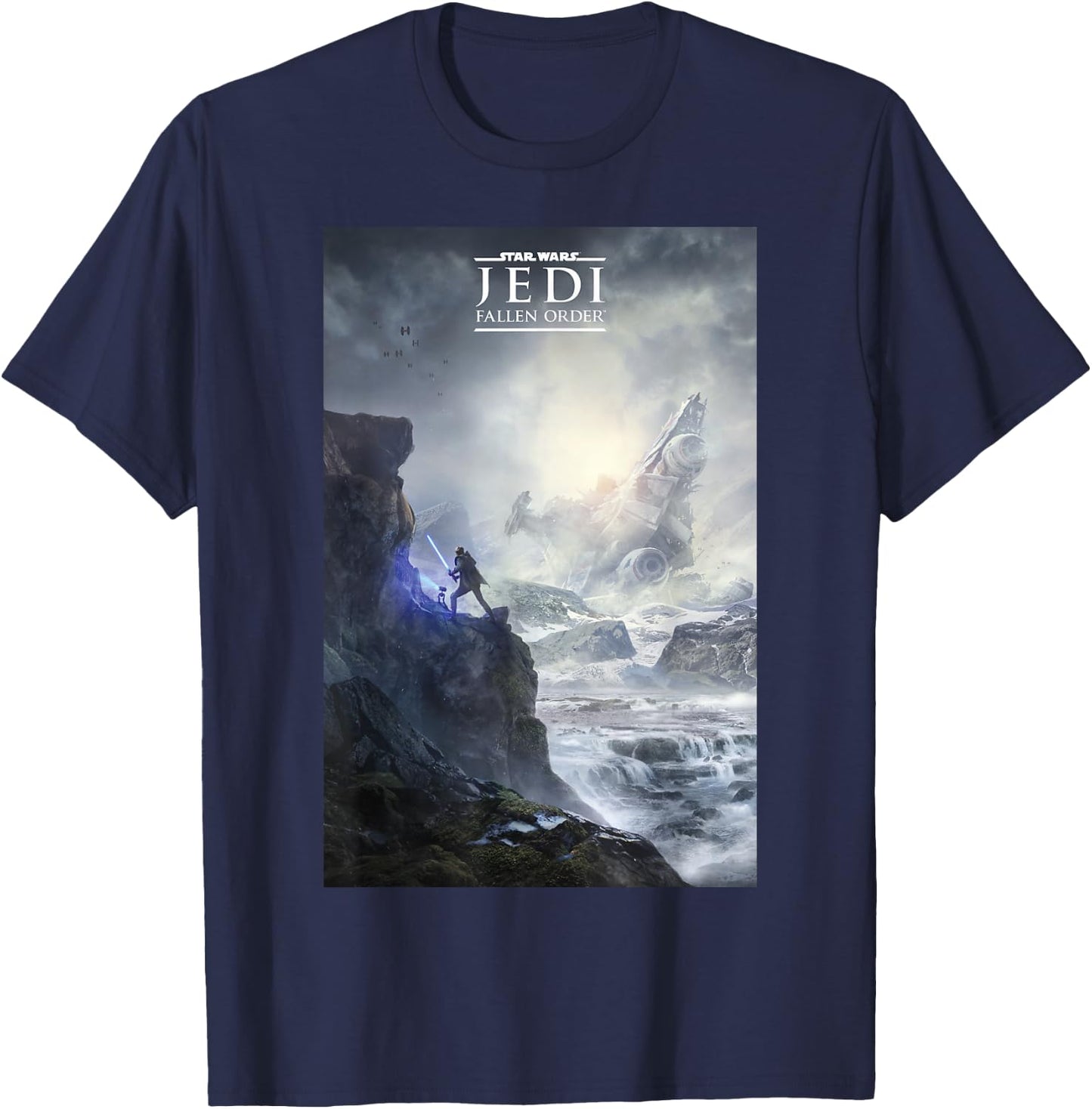 Star Wars Jedi Fallen Order Logo Teaser Poster T-Shirt - T-Shirt | Navy