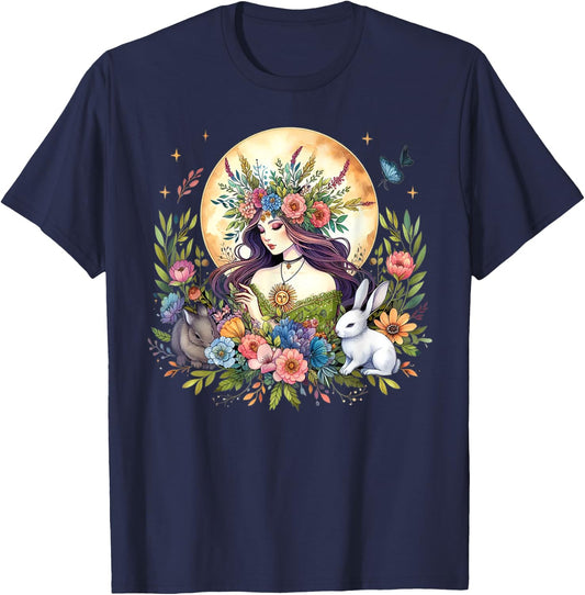 Ostara Goddess Spring Festival Equinox Pagan Ostara Vibes T-Shirt - T-Shirt | Navy