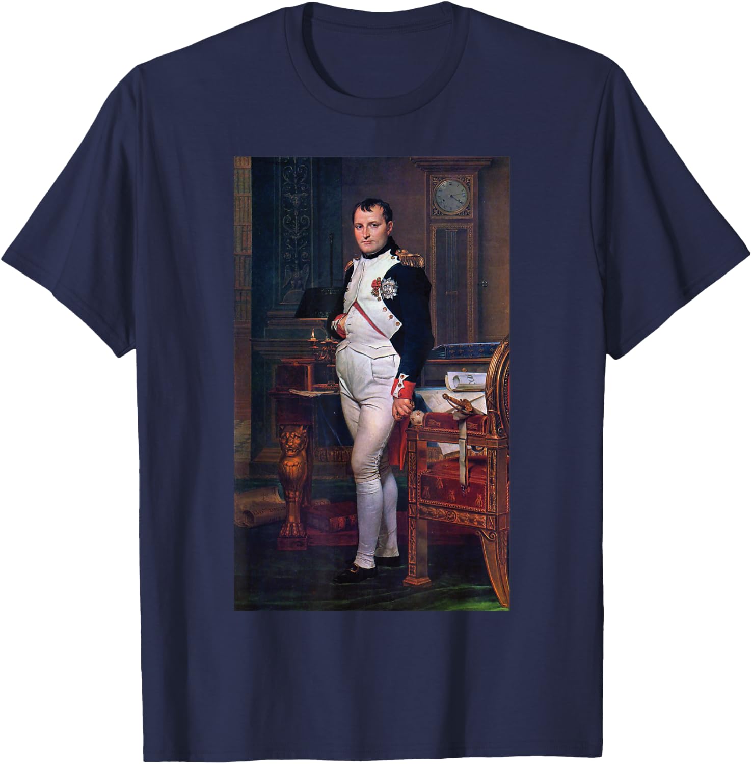 Napoleon Bonaparte Jacques-Louis David Neoclassicism Art T-Shirt - T-Shirt | Navy