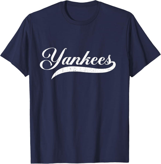 Yankees Vintage Retro Style Classic 70s & 80s T-Shirt - T-Shirt | Navy