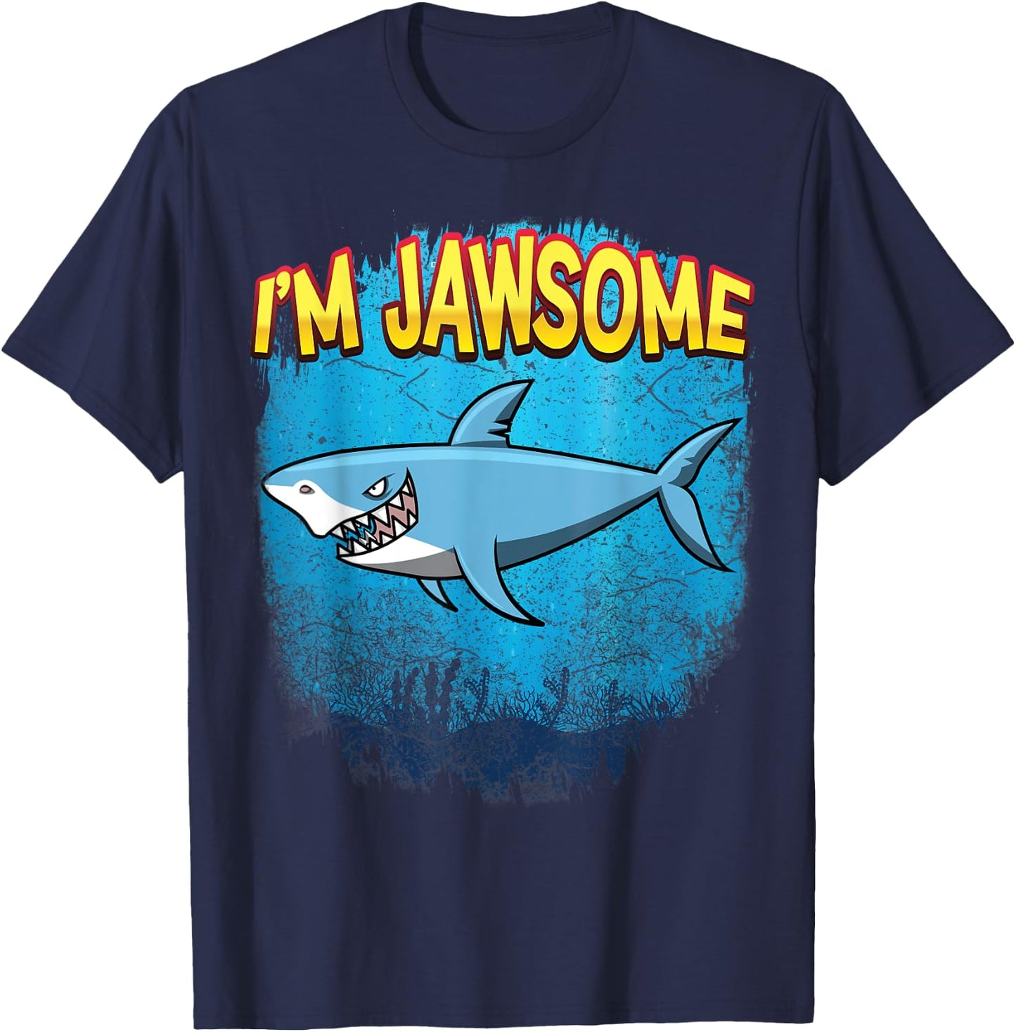 Great White Shark For Kids, I'm Jawsome T-Shirt - T-Shirt | Navy