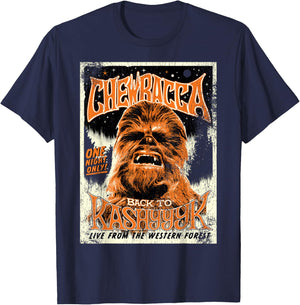 Star Wars Chewbacca Vintage Concert Back To Kashyyyk Poster T-Shirt - T-Shirt | Navy