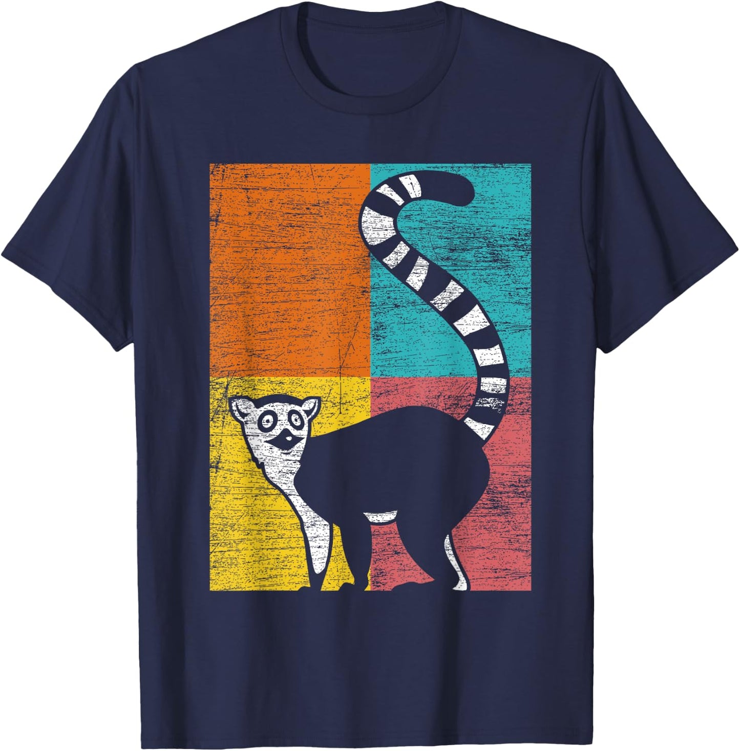 Madagascar Monkey Animal Lemur T-Shirt - T-Shirt | Navy