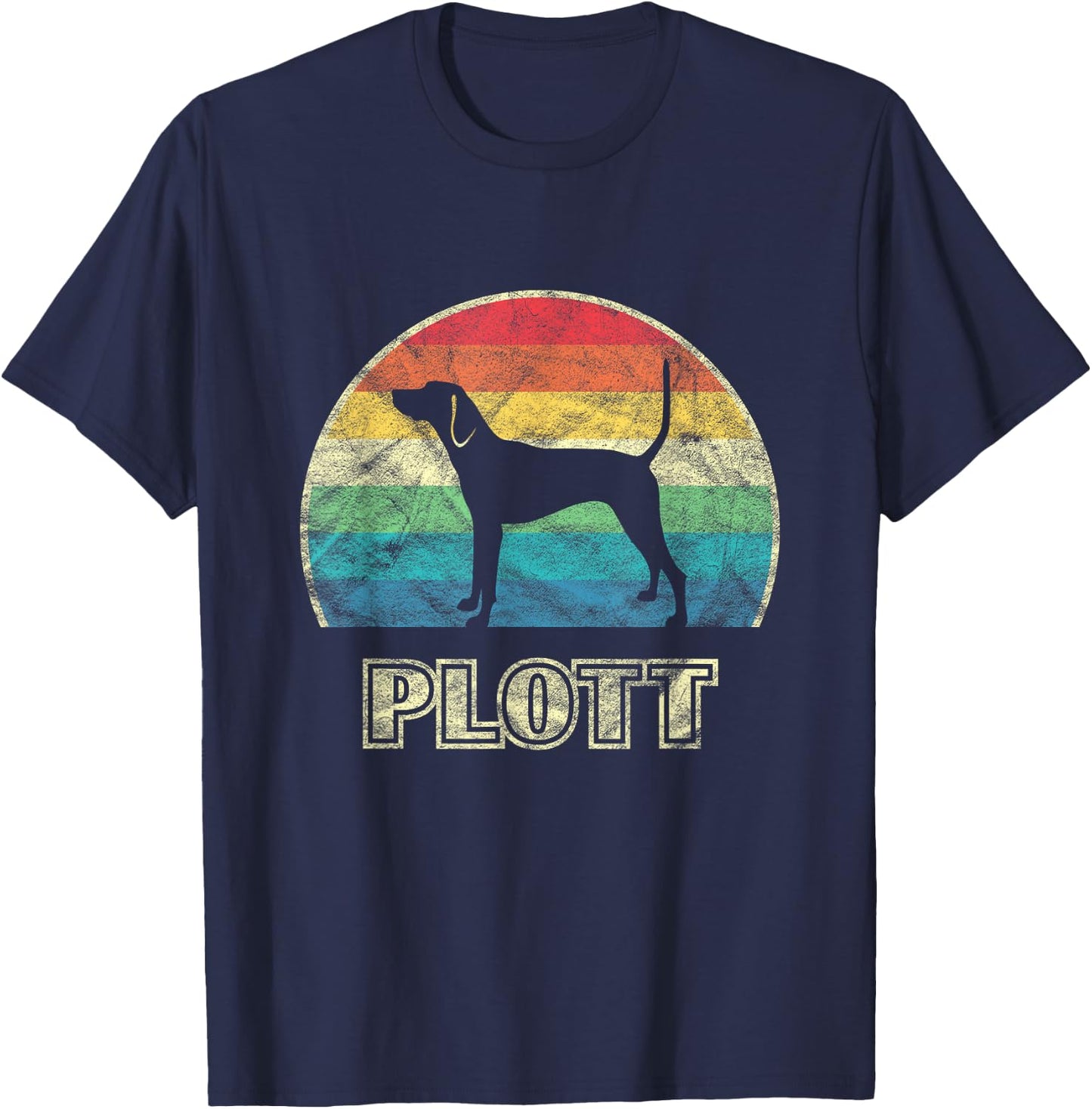 Plott Hound Vintage Style Dog T-Shirt - T-Shirt | Navy