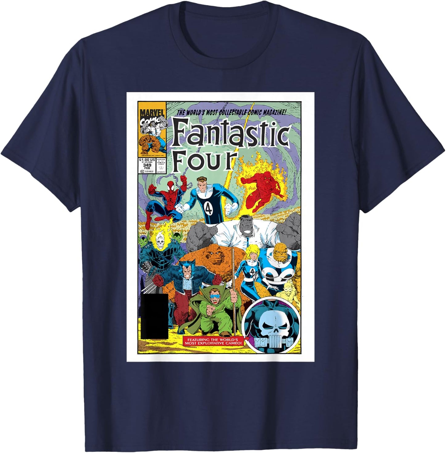Marvel Exclusive Fantastic Four Vintage Comic Book Cover Small T-Shirt - T-Shirt | Navy