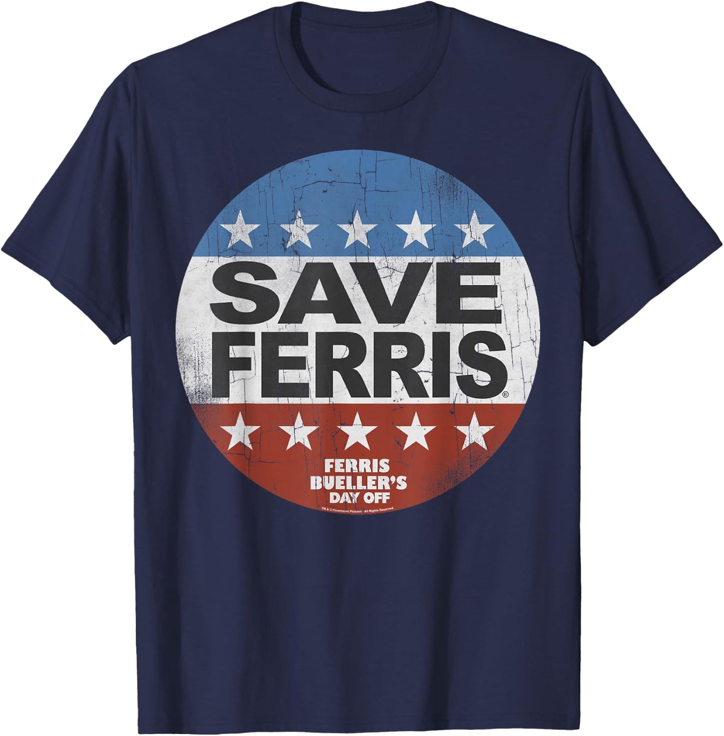 Ferris Bueller's Day Off Save Ferris Presidential Vote Logo T-Shirt - T-Shirt | Navy