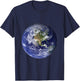 Earth Planet, Flat, Earth North America Globe Space Clouds T-Shirt - T-Shirt | Navy