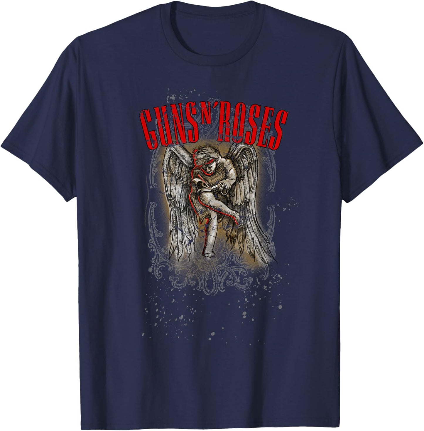 Guns N' Roses Official Sketched Cherub T-Shirt - T-Shirt | Navy