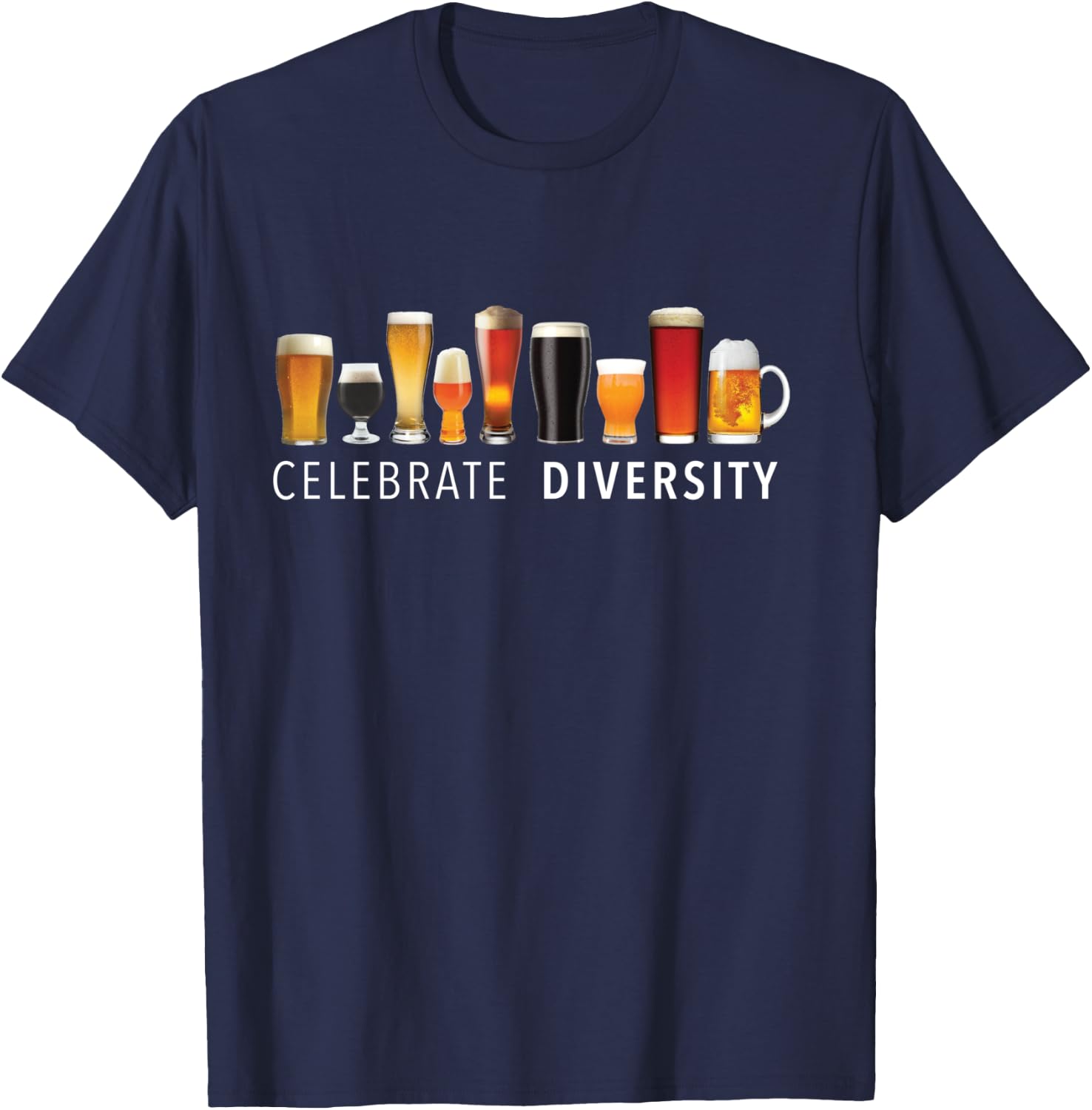 Celebrate Diversity Craft Beer Drinking T-Shirt - T-Shirt | Navy