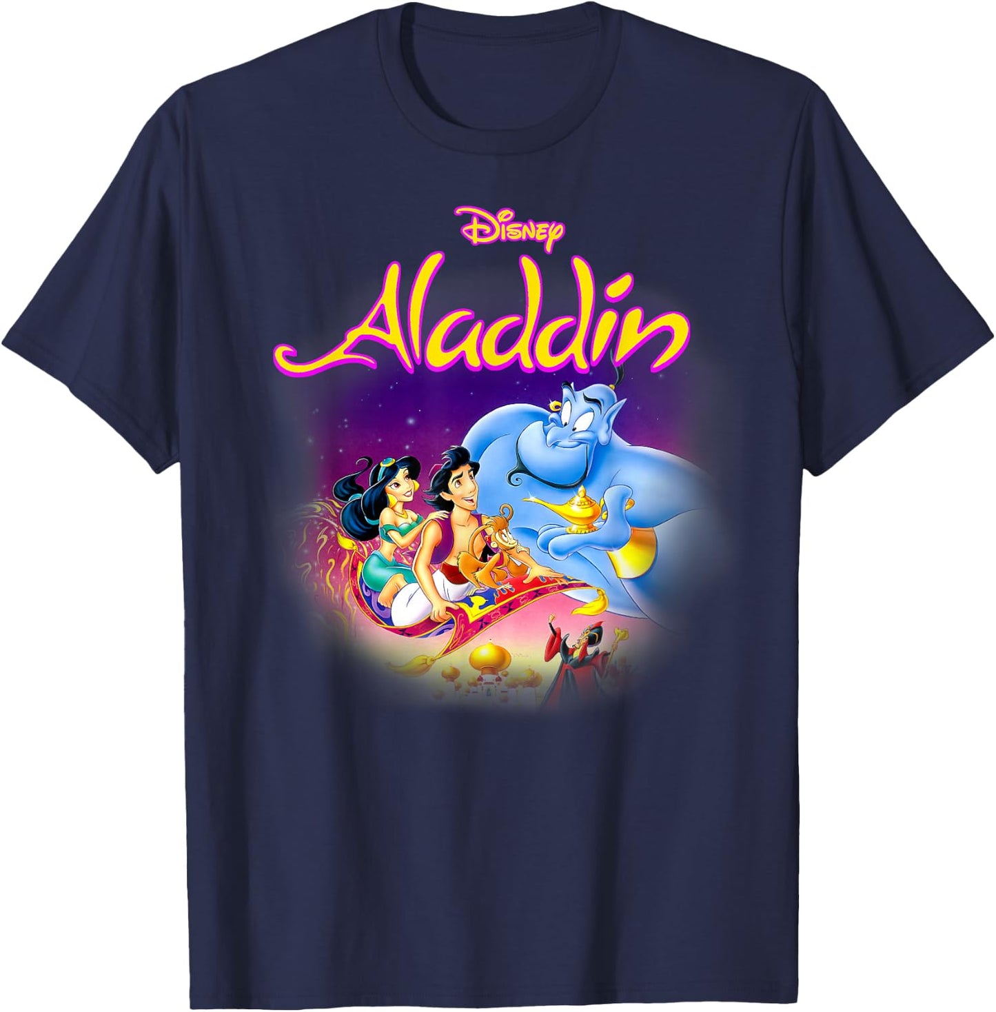 Disney Aladdin Faded Classic Movie Poster T-Shirt - T-Shirt | Navy