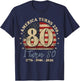 America Turns 250 I Turn 80 1776 1946 2026 80th Birthday T-Shirt - T-Shirt | Navy